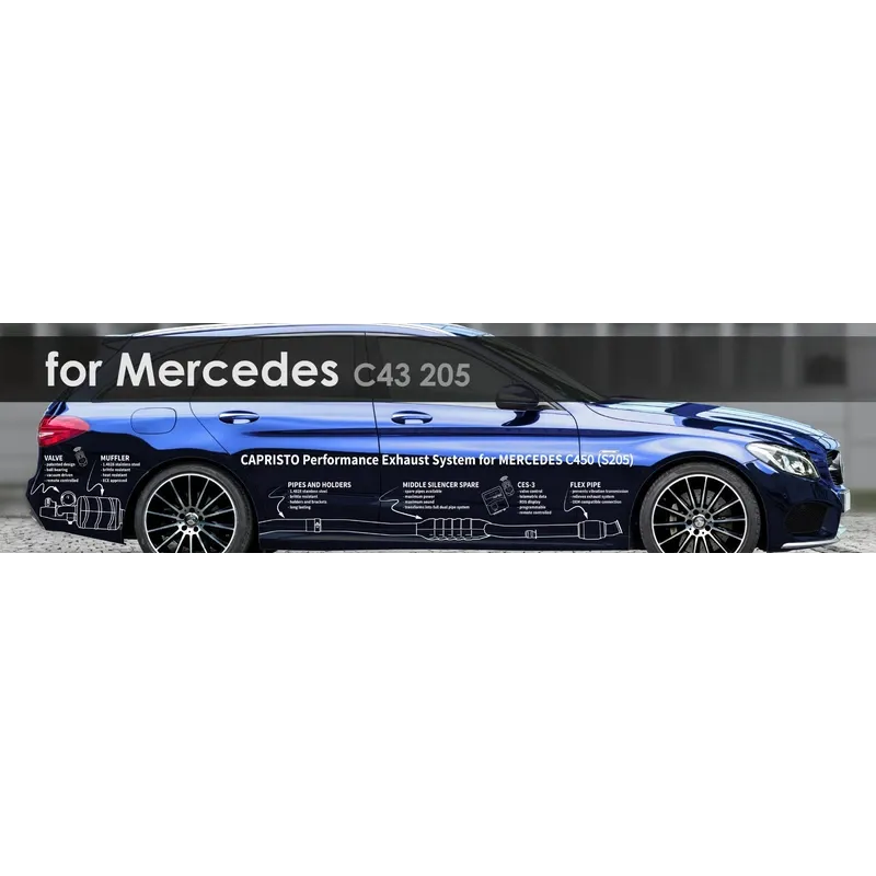 C43 205 | Capristo - Endschalldämpfer, Mittelschalldämpferersatzrohre, CES-3 ECE-Genehmigung (exclusive Cabriolet)