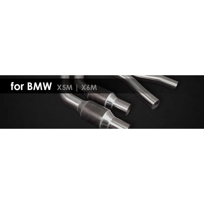 X6M (G06) | Capristo - Exhaust system for the 1/3 BMW version with tailpipes made of anodized alloy (black, red, silver*) with carbon outer pipe. Complete system incl. OPF replacement pipes without sports cat. | passend für BMW X5M (G05)