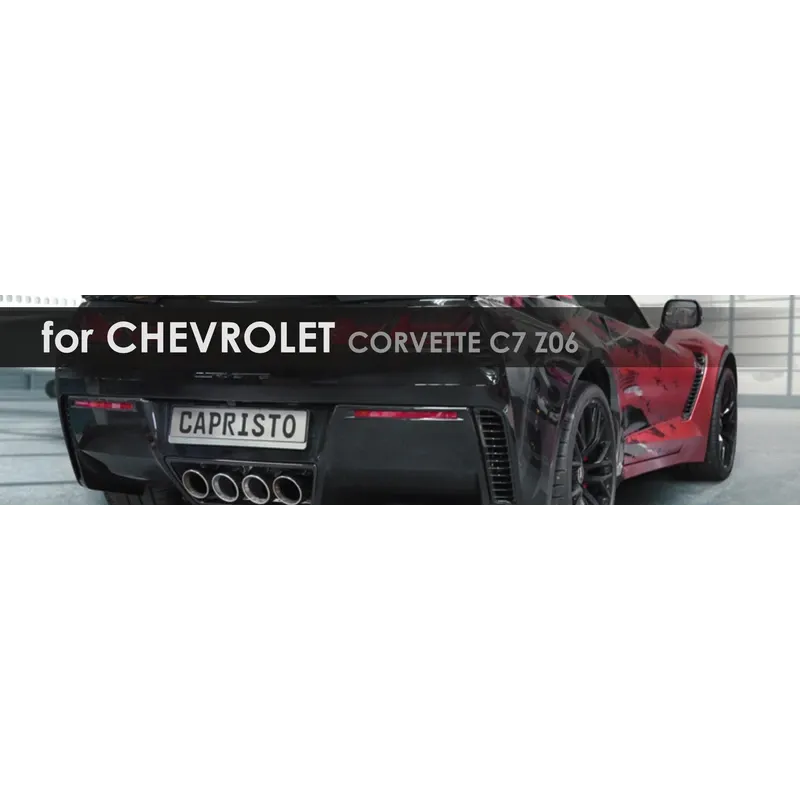 Corvette C7 Z06 | Capristo - Rear silencer with after-cat replacement pipes, stainless steel tailpipes and EVCU-1