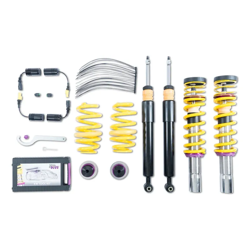 KW Gewindefahrwerk V1 inox (inkl. Stilllegung f. elektr. Dämpfer) passend für Audi A4 B9 / Audi A5 F5