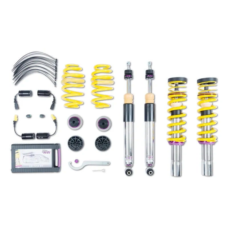 KW Gewindefahrwerk V3 inox (inkl. Stilllegung f. elektr. Dämpfer) passend für Audi A4 B9 / Audi A5 F5