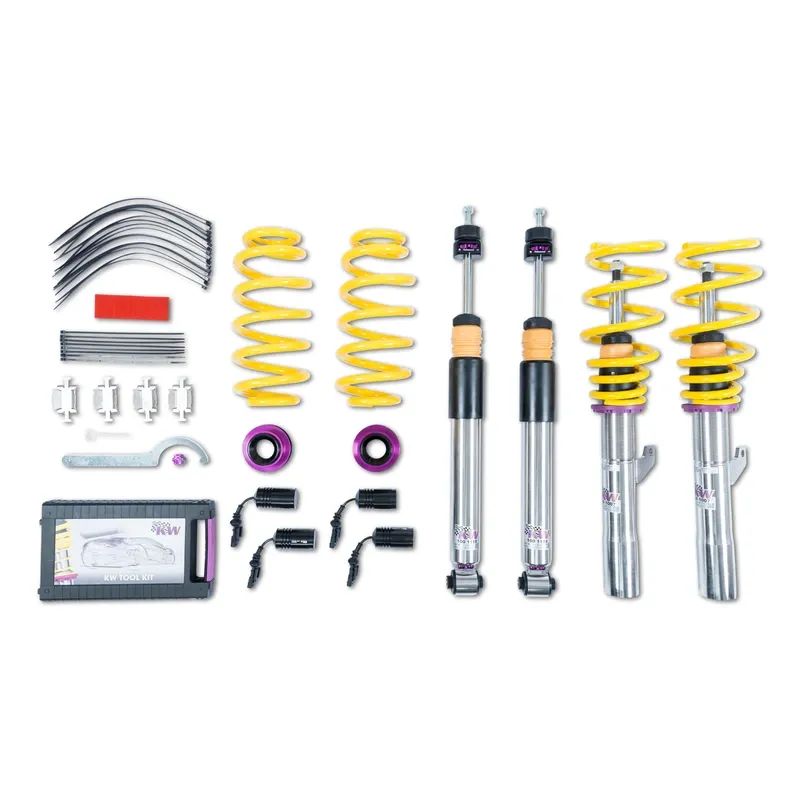 KW Gewindefahrwerk V3 inox (inkl. Stilllegung f. elektr. Dämpfer) passend für Volkswagen Tiguan II AD1 / Skoda Kodiaq I NS7 u. a.