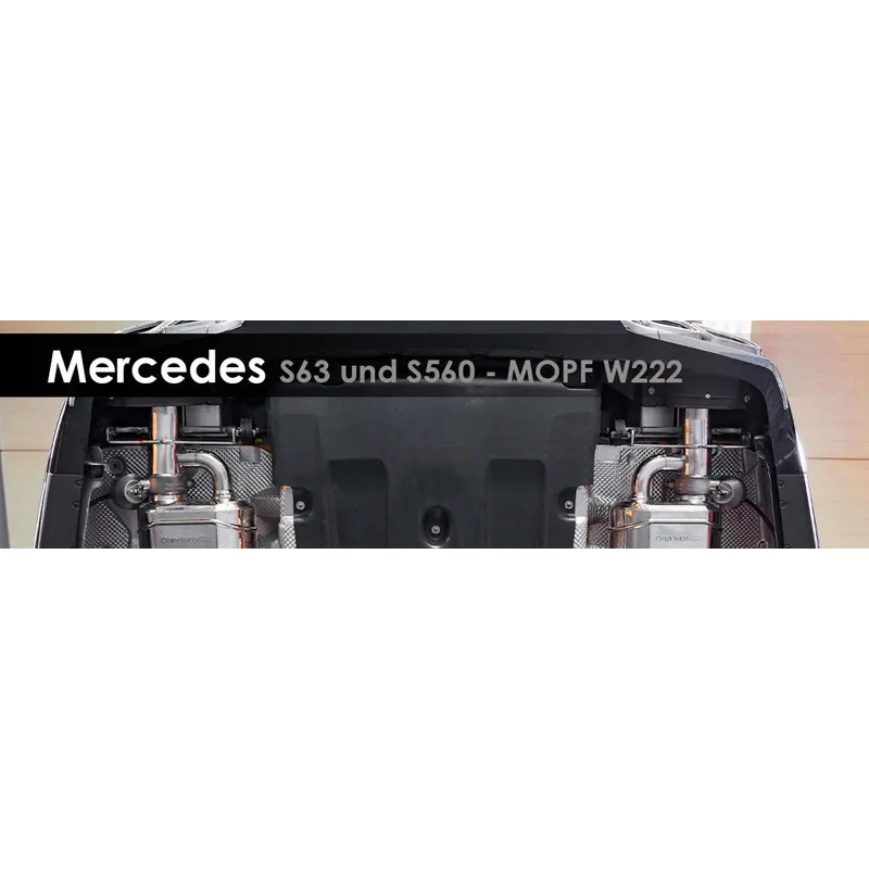 S63 MOPF W222 | Capristo - Rear silencer with connecting pipes and CES-3
