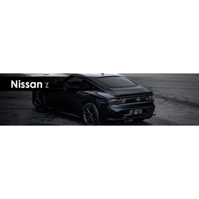 Nissan Z | Capristo - Exhaust system with central silencer replacement pipes, colored anodized tailpipes in black, red, silver*, carbon or aluminum outer sleeve in Wicrom Black and EVCU-1