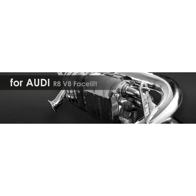R8 V8 Facelift | Capristo - End muffler with catalytic converters Please note the permitted vehicle models in the ECE Approval (exclusive Spider)