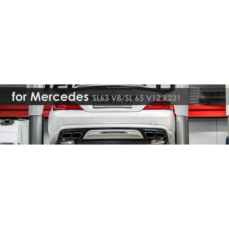 SL63 /SL65 R231 | Capristo - Downpipes with 100-cell sports catalytic converters and replacement center silencer pipes
